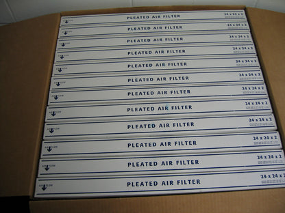 AIR HANDLER 6B924,HI CAP PLEATED FILTER 24X24X2,SELLING AS 1 LOT-QTY 12,NEW