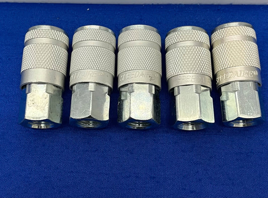 SPEEDAIRE QUICK CONNECT HOSE COUPLING 1/4” HOSE FITTING SIZE - 1 LOT QTY 5