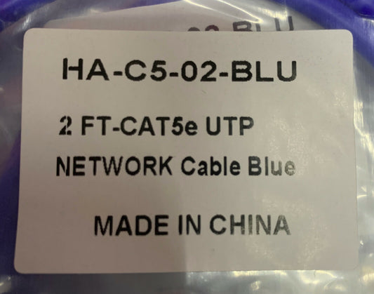 QTY OF 20 -  Cat52e / Cat6UTP NETWORK BLUE CABLES - SEE AD FOR QTY'S OF STYLES