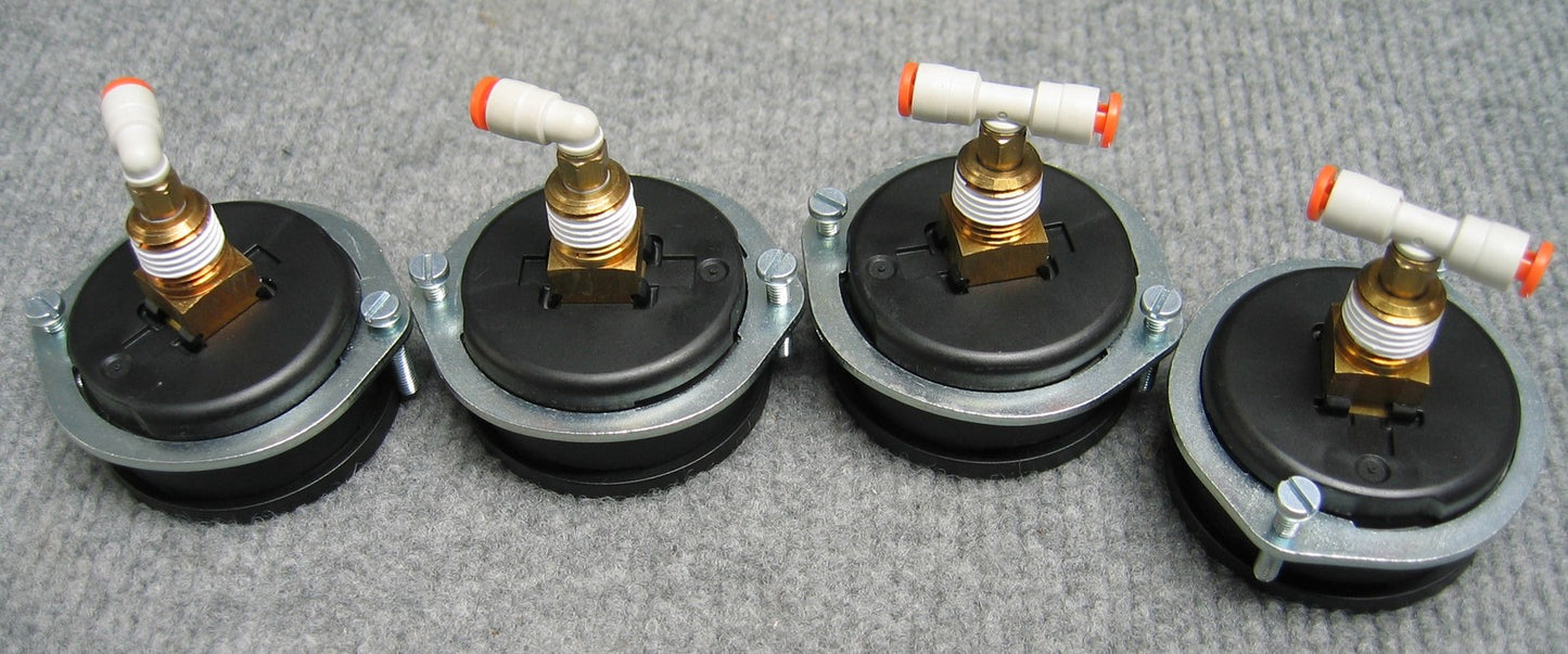 QTY OF 4 SMC PNEUMATIC GAUGES 0-160PSI 0-1.1 MPa