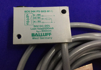 CAPTEUR PHOTOÉLECTRIQUE BALLUFF BOS-34K-PS-9-XB-M1-C3 À CORDON DE 10 PI 