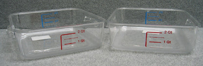 QTY OF 2 - RUBBERMAID 6302CLE 6302 SPACESAVER SQUARE CONTAINERS 2QT