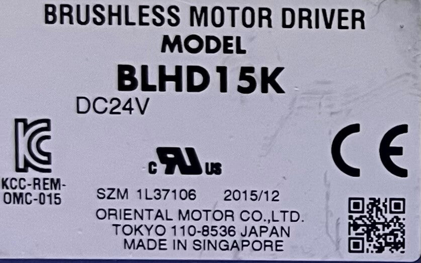 VEXTA ORIENTAL MOTOR BRUSHLESS MOTOR DRIVER BLHD15K  DC24V - LOT OF QTY 3