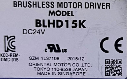 VEXTA ORIENTAL MOTOR BRUSHLESS MOTOR DRIVER BLHD15K  DC24V - LOT OF QTY 3