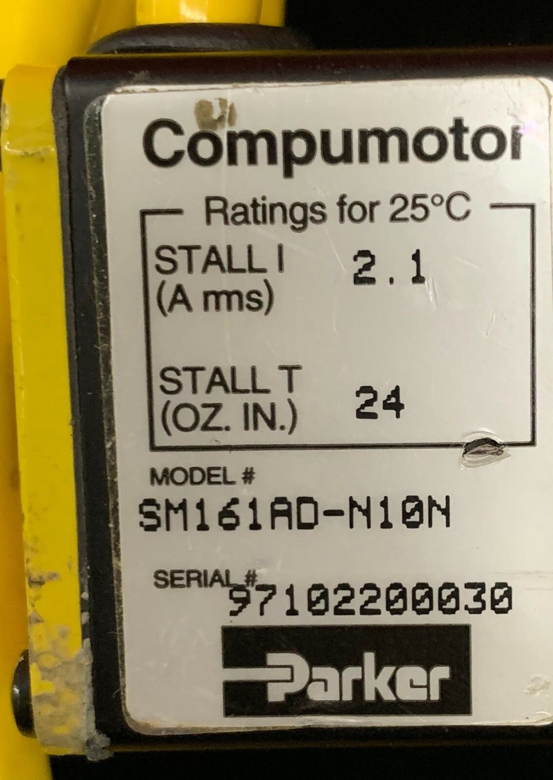 PARKER SM161AD-N10N COMPUMOTOR-SERVOMOTOR