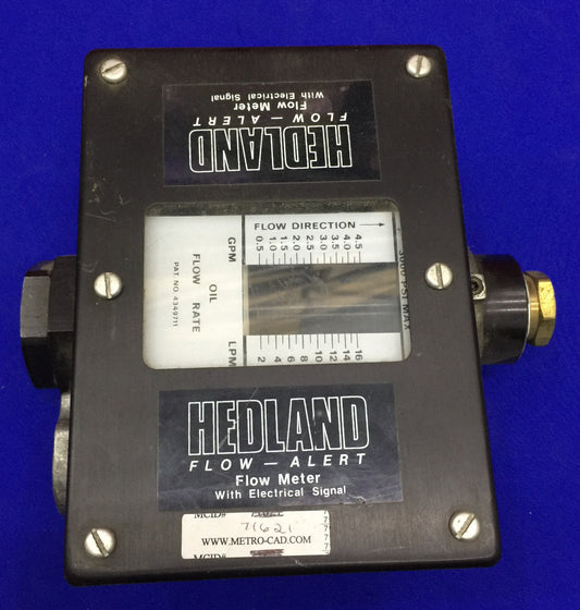 HEDLAND FLOW - ALERT 781305 / 781-305 FLOW METER WITH ELECTRICAL SIGNAL