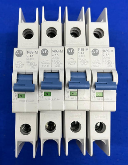 ALLEN BRADLEY 1489-M1C049 4A SER D MINIATURE CIRCUIT BREAKER LOT OF 4