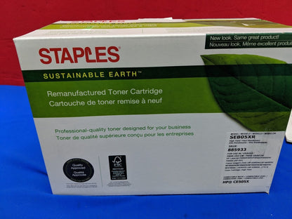 STAPLES SEB05XR / HP CE505X REMANUFACTURED TONER CARTRIDGE