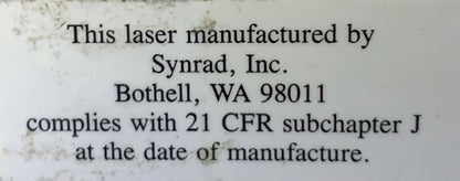 Synrad H 48-1-28W 4670 Gas Laser 30VAC 10.6 m (common) or 9.3 m  PARTS /REPAIR