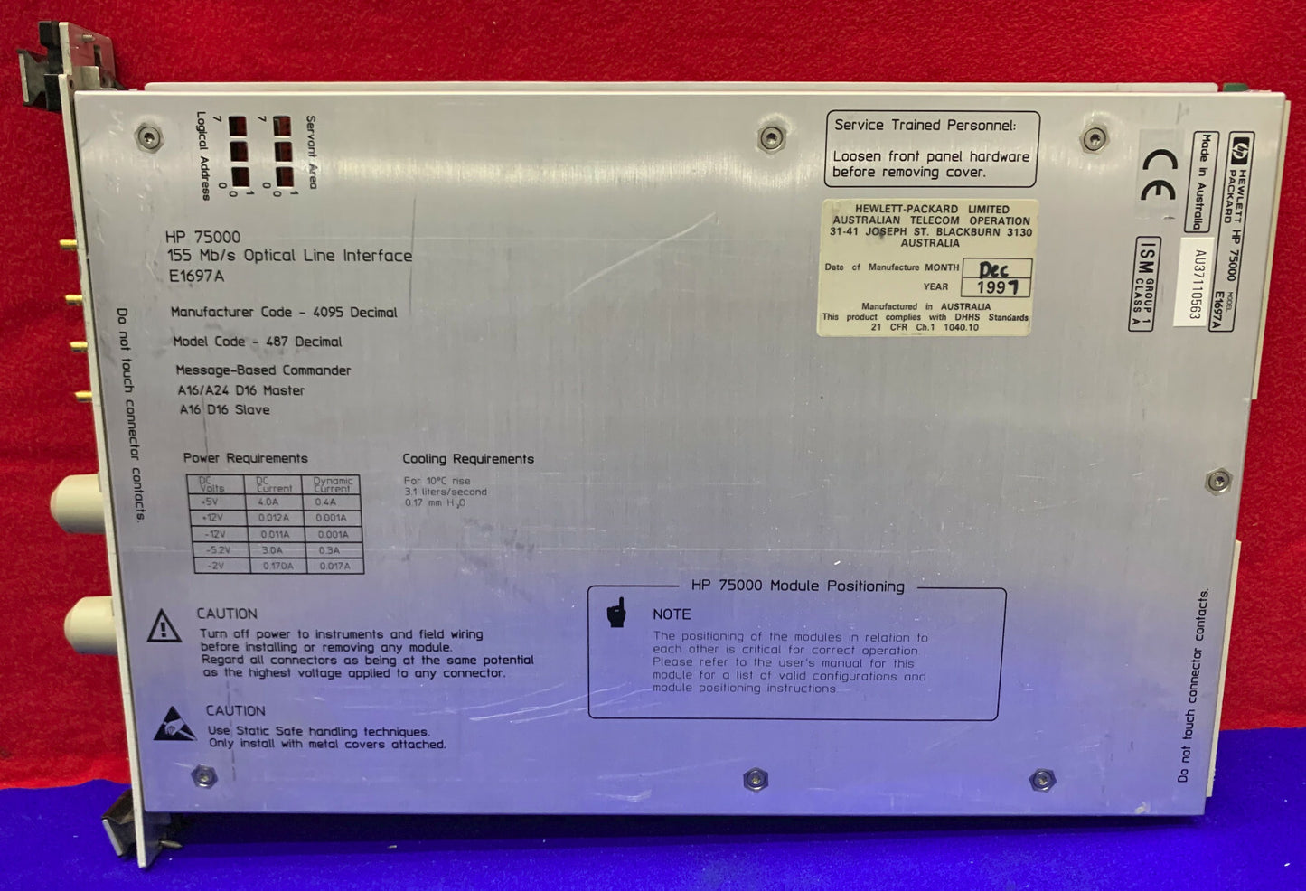HP / HEWLETT PACKARD 75000 / VXI E1697A 155 Mb/s optische Leitungsschnittstelle