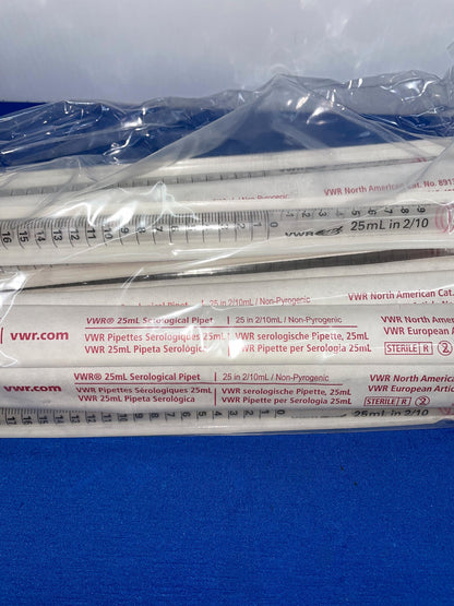 VWR, 25 ml SEROLOGISCHE PIPETTE, 8 PACKS MIT 25