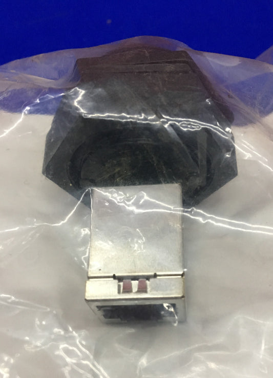 TE CONNECTIVITY RJ-45 EATHERNET BLACK PASS THROUGH PASSTHRU JACK BULKHEAD