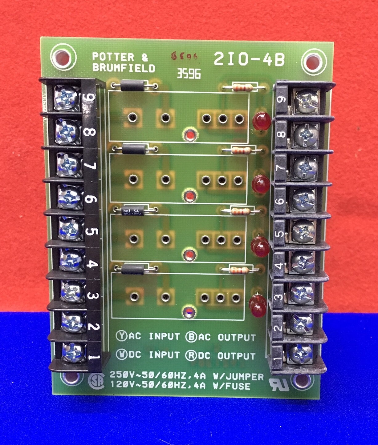 POTTER & BRUMFIELD 2I0-4B / 2I04B I/O MODULE RACK 4 CHANNEL