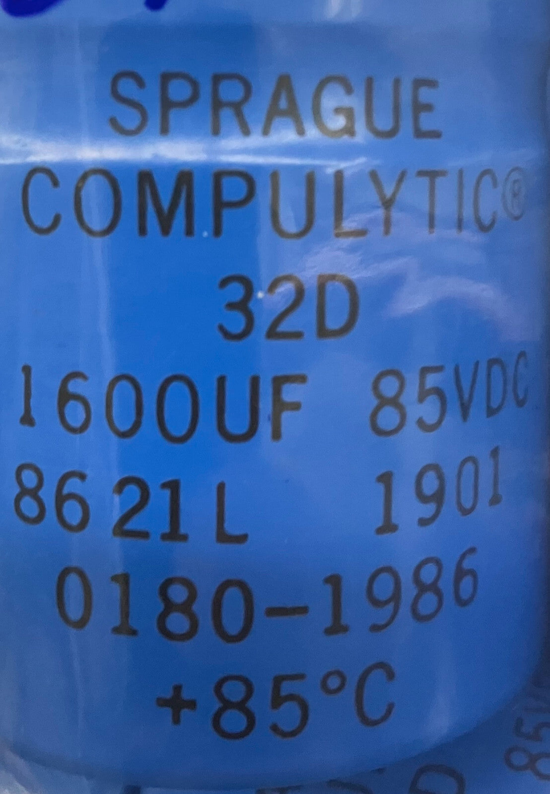 SPRAGUE COMPLULYTIC® 32D CAPACITOR,1600UF 85VDC, 8621L 1901,HP 1080-1986 LOT OF5