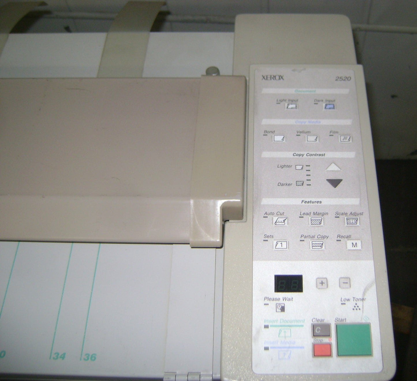 XEROX MODEL 2520 COPIER Plotter (FOR BIG SHEETS)  115 VOLTS  60 HZ 12 AMPS