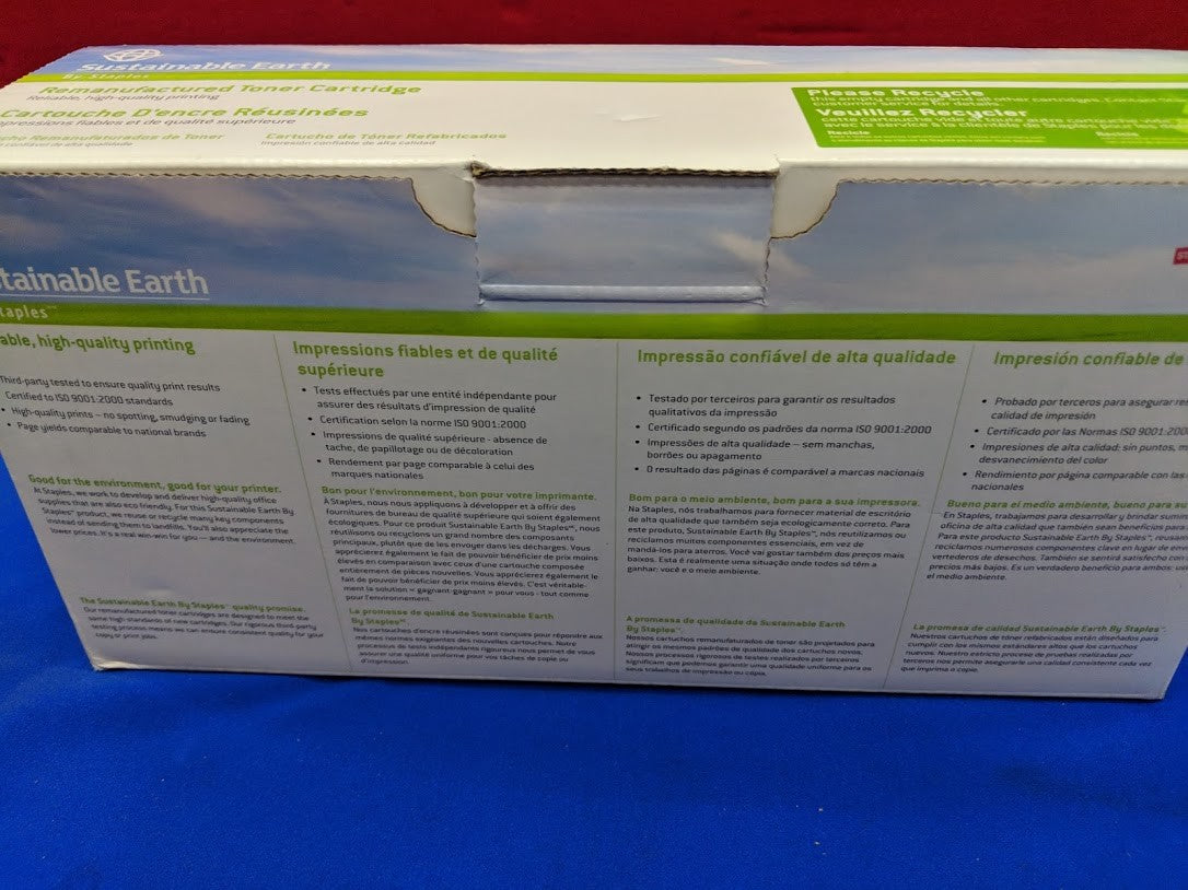 Staples Sustainable Earth Remanufactured Black Toner Cartridge (Model SEB460R)