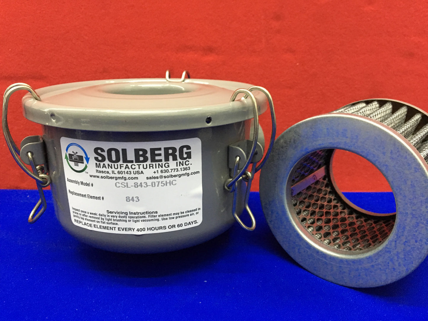 Solberg Carbon Steel Filter, Filter Included, Model CSL-843-075HC