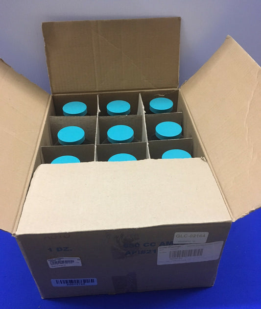 BOX OF 12 - COLE-PARMER Packer Bottle: Glass 950 mL Capacity 32 fl oz Amber