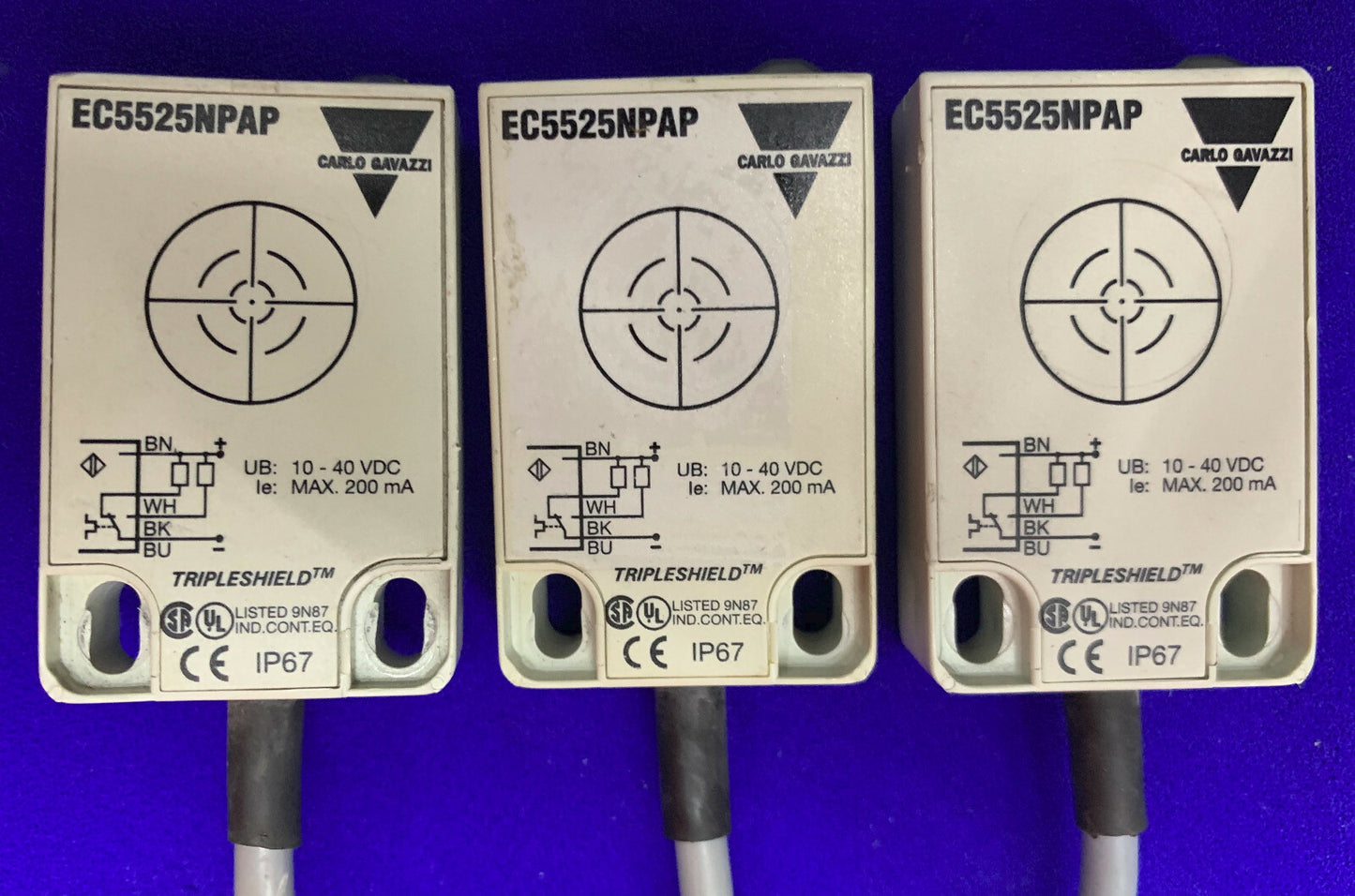 QTY 3 - SENSORI DI PROSSIMITÀ CARLO GAVAZZI EC5525NPAP