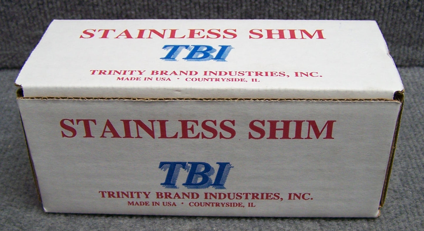 TRINITY BRAND SN-8 STAINLESS SHIM COIL 6" WIDE COIL 50" LENGTH 0.008 THICKNESS