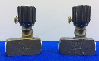 1 LOT QTY OF 2 - FLUTEC DRV-08-01.1/0 / DRV080110 FLOW CONTROL VALVE 1/4"