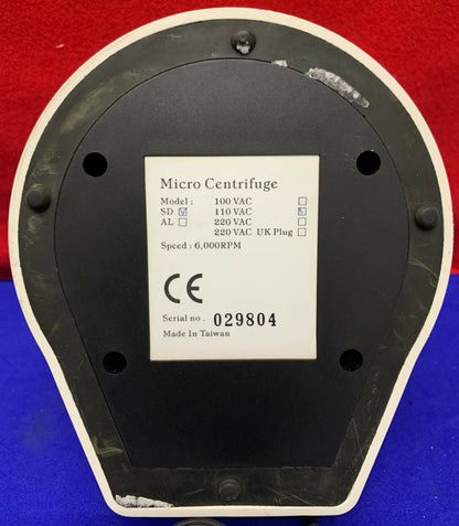 PHENIX RESEARCH PRODUCTS QUIKSPIN MICRO CENTRIFUGE MODEL SD 110VAC