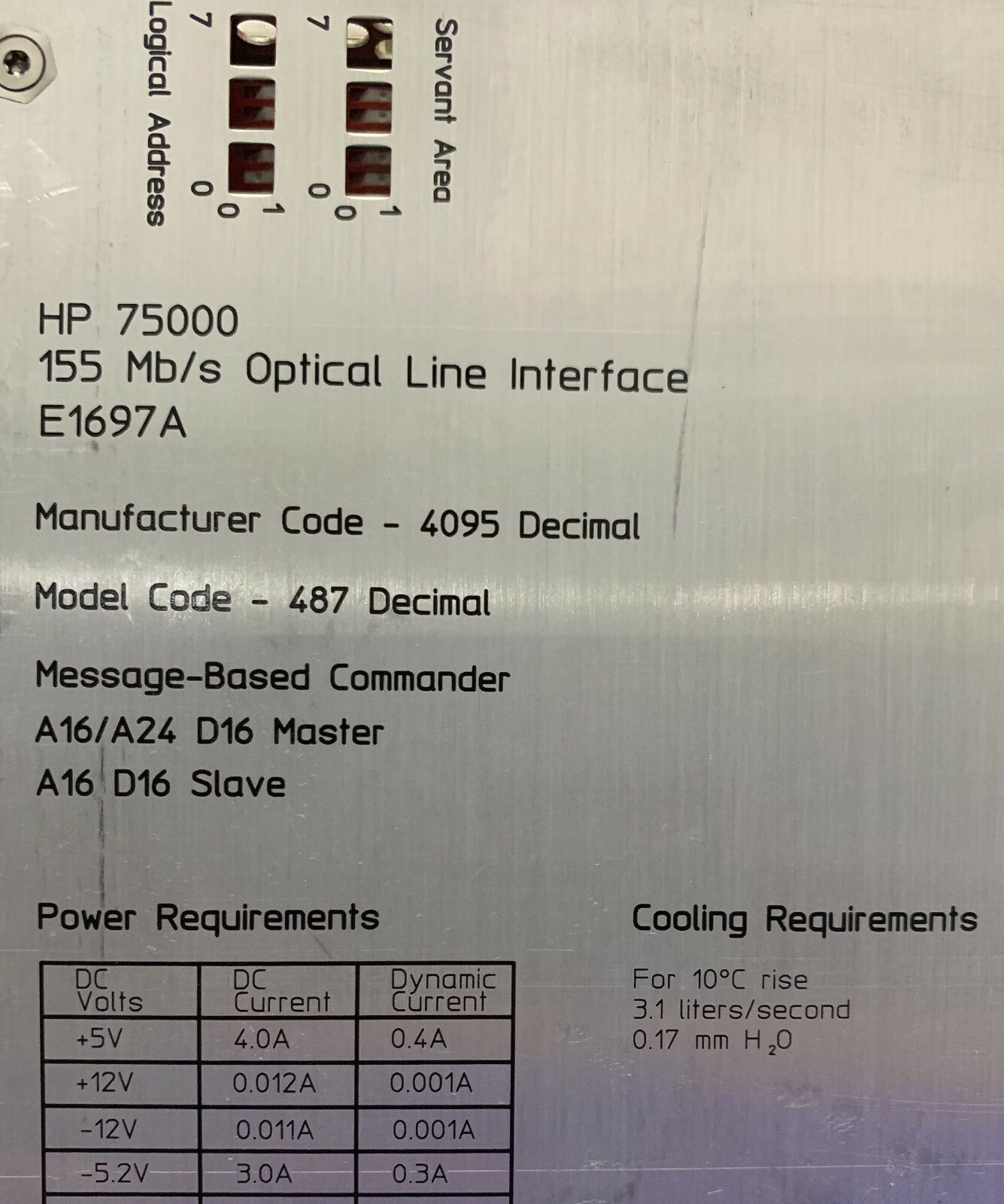 HP / HEWLETT PACKARD 75000 / VXI E1697A 155 Mb/s optische Leitungsschnittstelle
