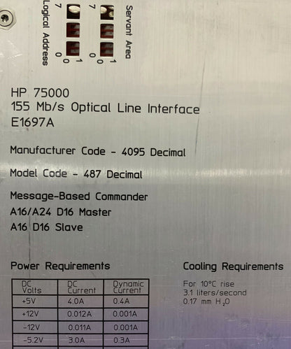 HP / HEWLETT PACKARD 75000 / VXI E1697A 155 Mb/s optische Leitungsschnittstelle
