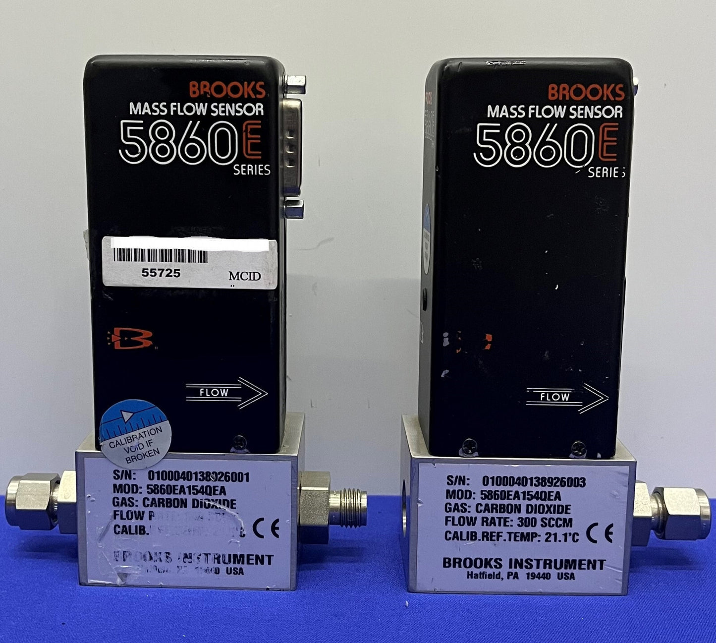 BROOKS INSTRUMENTS 5860E 5860EA154QEA  MASS FLOW SENSOR - 1 LOT QTY 2