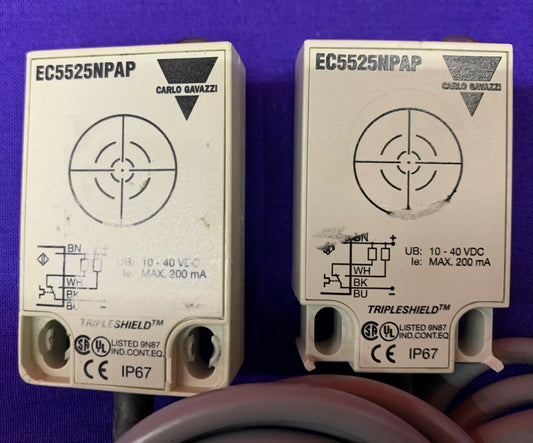 QTY 2 - Carlo Gavazzi EC5525NPAP Capacitive Proximity Sensors