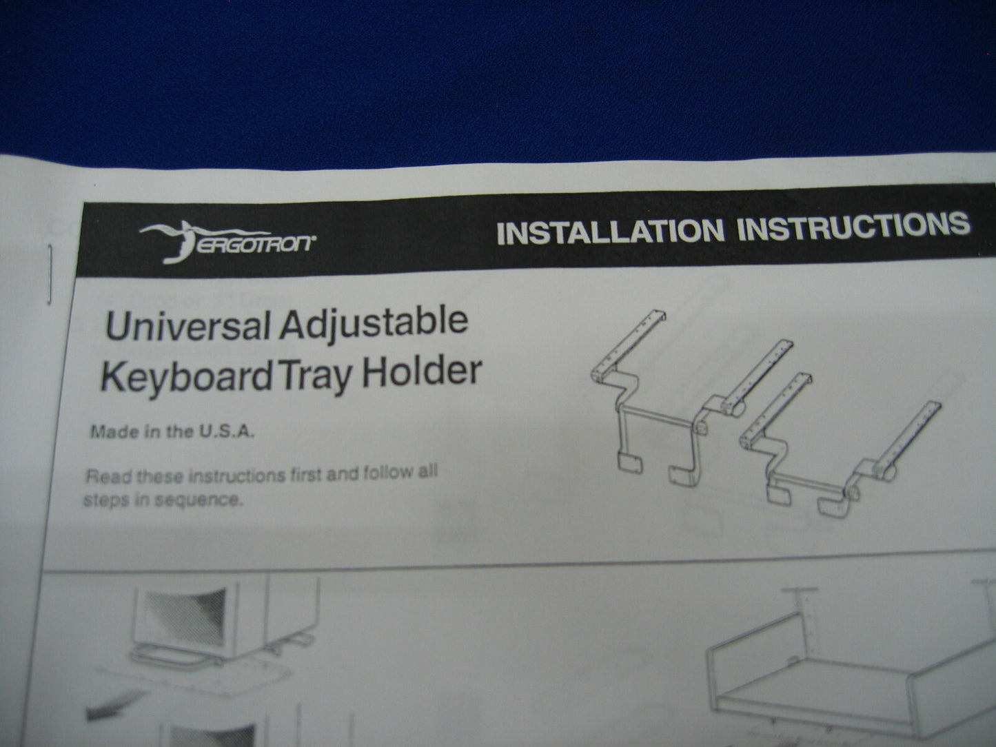 ERGOTRON MODEL 75-054-009-01 UNIVERSAL ADJUSTABLE KEYBOARD TRAY HOLDER BLACK
