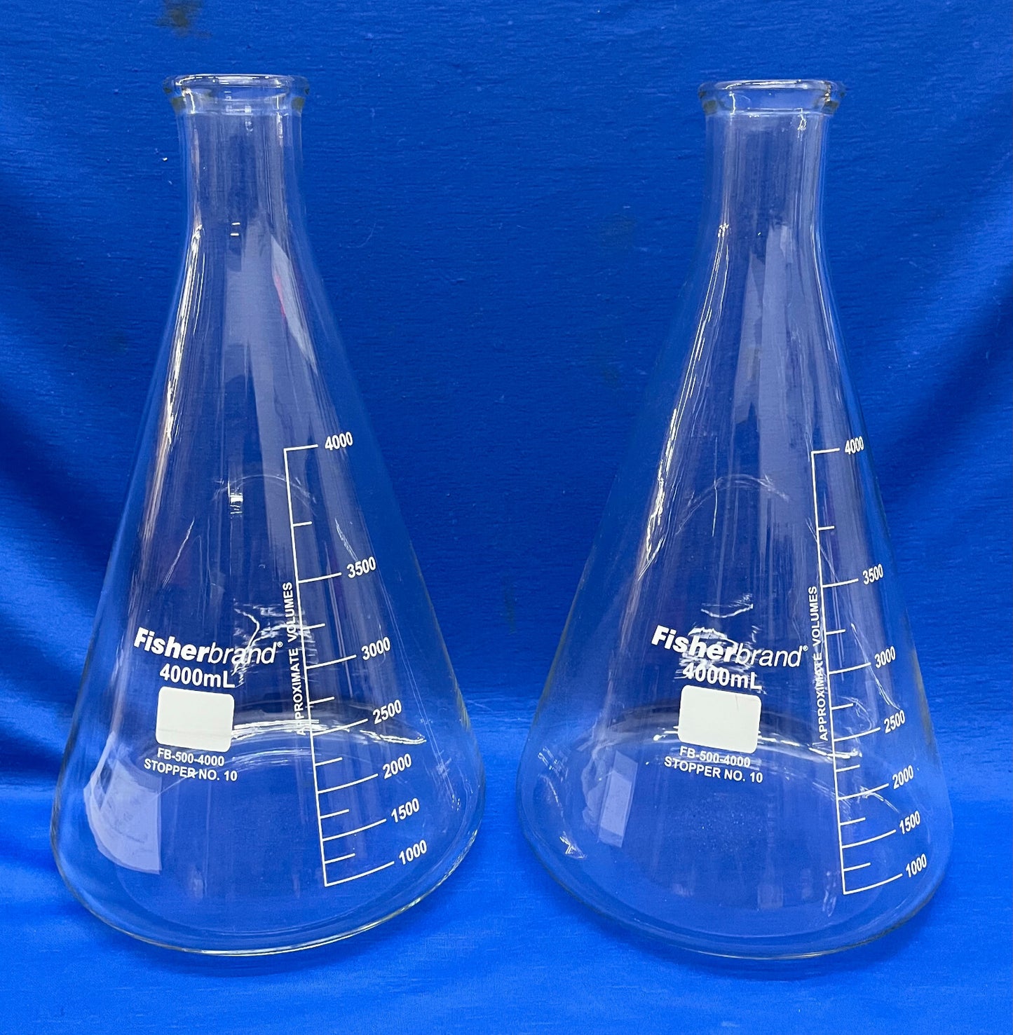 FISHERBRAND FB-500-4000 ERLENMEYER FLASK 4000mL NARROW - QTY 2