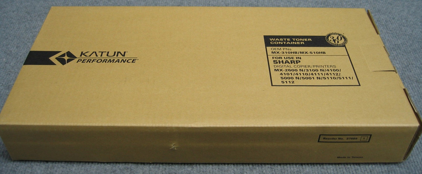 KATUN 37669 WASTE TONER CONTAINER FOR USE IN SHARP DIGITAL COPIER/PRINTERS