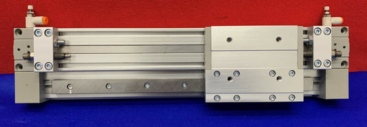 SMC Rodless Cylinder MY1H20-150L / MY1H20150L w/(2) SMC AS1201F Flow Controls