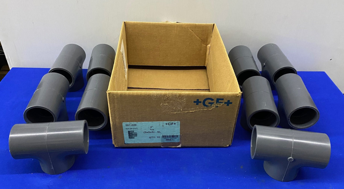+GF+ GEORG FISHER 6NF85 801-020 TEE 2" SLIP SOCKET PIPE FITTING - 1 BOX QTY 10