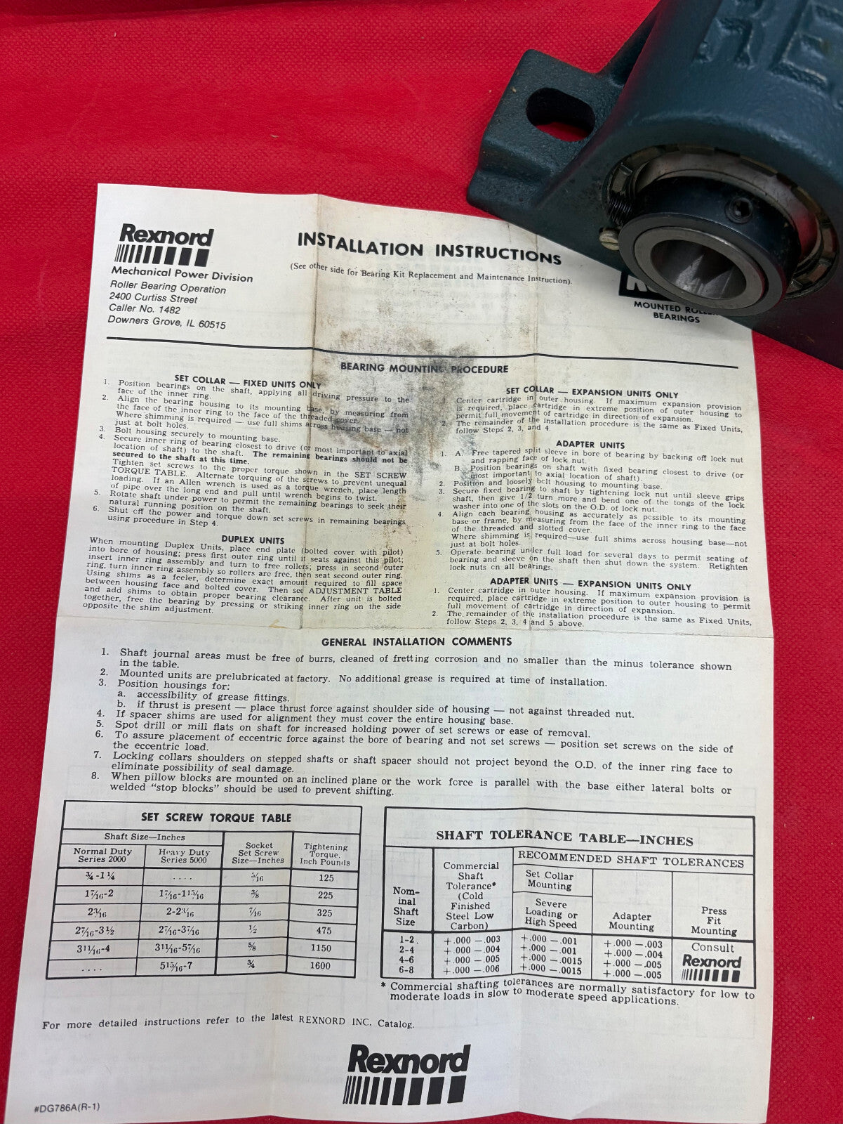 REXNORD ZA-2102 ZA2102 REX PILLOW BLOCK C9  ZA-2102 BORE 1 1/8" SIZE CODE 3