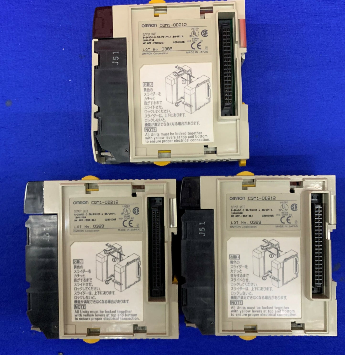 Omron (3) CQM1-OD212 / CQM1-ID213 / CQM1-ID212 PLC Moduli Schede Relè