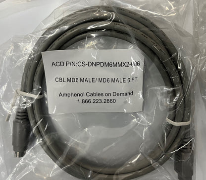 Câbles Amphenol sur demande CS-DNPDM6MMX2-006 Câble 6 broches MD6 mâle/MD6 Lot de 10