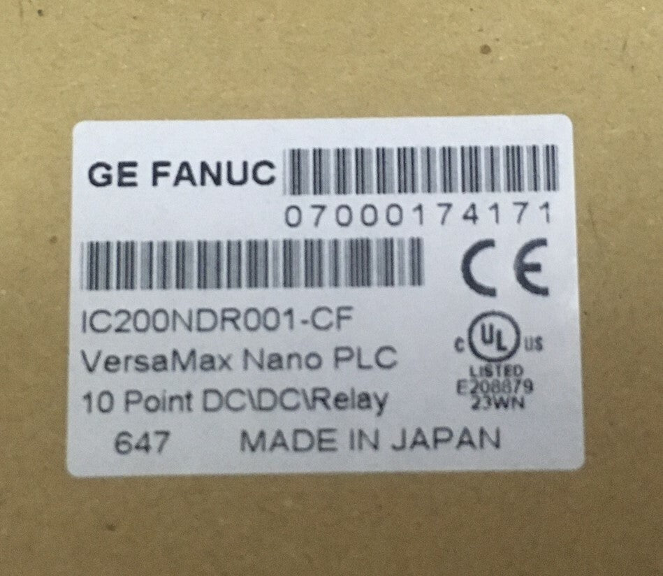 GE FANUC IC200NDR001-CF VERSAMAX NANO PLC 10 POINT DC\DC\RELAY INCLUDES CABLE
