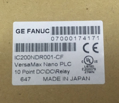 GE FANUC IC200NDR001-CF VERSAMAX NANO PLC 10 POINT DC\DC\RELAY INCLUDES CABLE
