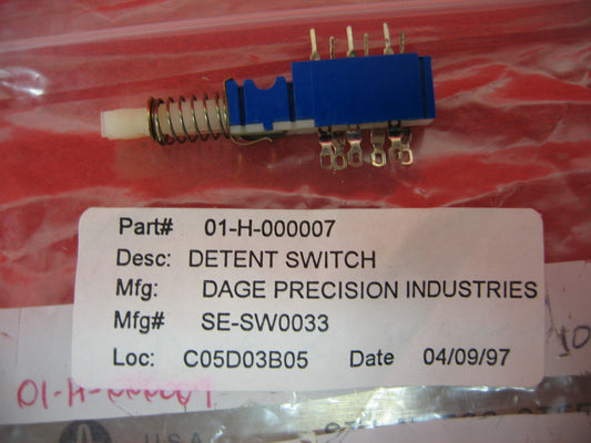 VINTAGE DAGE DETENT SWITCH 01-H-000007 SPARE PART