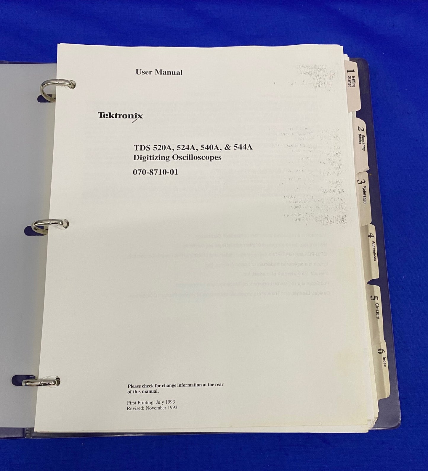 TEKTRONIX 070-8710-01 デジタルオシロスコープ ユーザーマニュアル