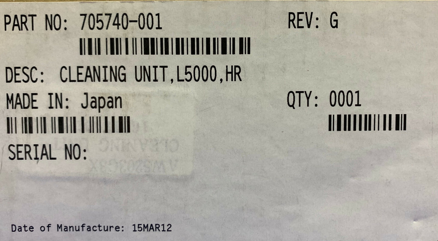 PRINTRONIX L5000 HR / PART NO. 705740-001 REV G CLEANING UNIT