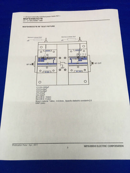 73 PZ - MITSUBISHI ELECTRIC MGFS45B2527B-01 GaAs FET 2,5-2,7 6 HZ