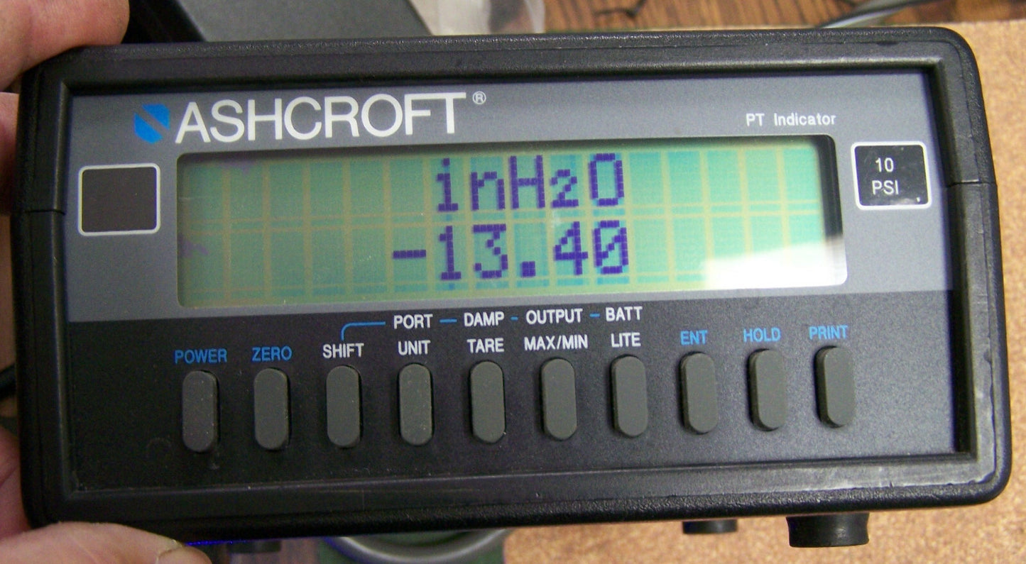 Ashcroft® PT DIGITAL PRESSURE INDICATOR BENCH TOP TEMP RANGE 32° to 120°F