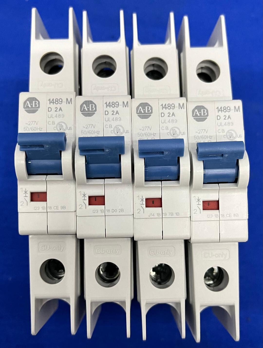 AB ALLEN BRADLEY 1489-M D 2A MINIATURE CIRCUIT BREAKER LOT OF 4