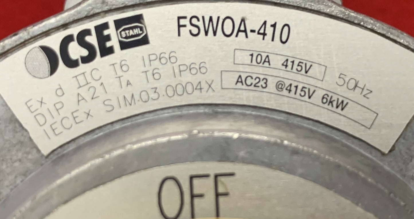 QTY 2 - SE / Sylvania FSW Hazardous Enclosure Switch FSWOA-410  EX D IIC T6 IP66