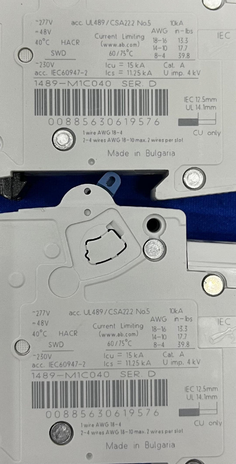 ALLEN BRADLEY 1489-M1C049 4A SER D MINIATURE CIRCUIT BREAKER LOT OF 4