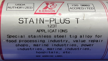 X-ERGON STAIN-PLUS T XER 123T 200-7-123T SS TIG ALLOY 36" X 1/16" - QTY 311 RODS
