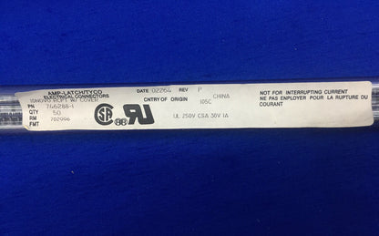 1 PKG OF QTY 50 PCS - AMP-LATCH/TYCO ELECTRICAL CONNECTORS 746288-1 REV P